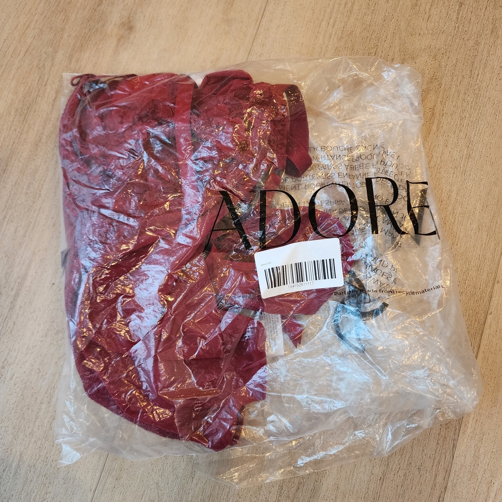 NWT Adore Me Red Lace Bra with Strappy Design - Picture 10 of 10